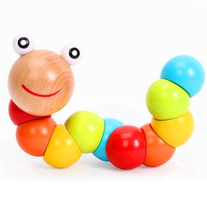 Wooden Caterpillar Twisting Toy